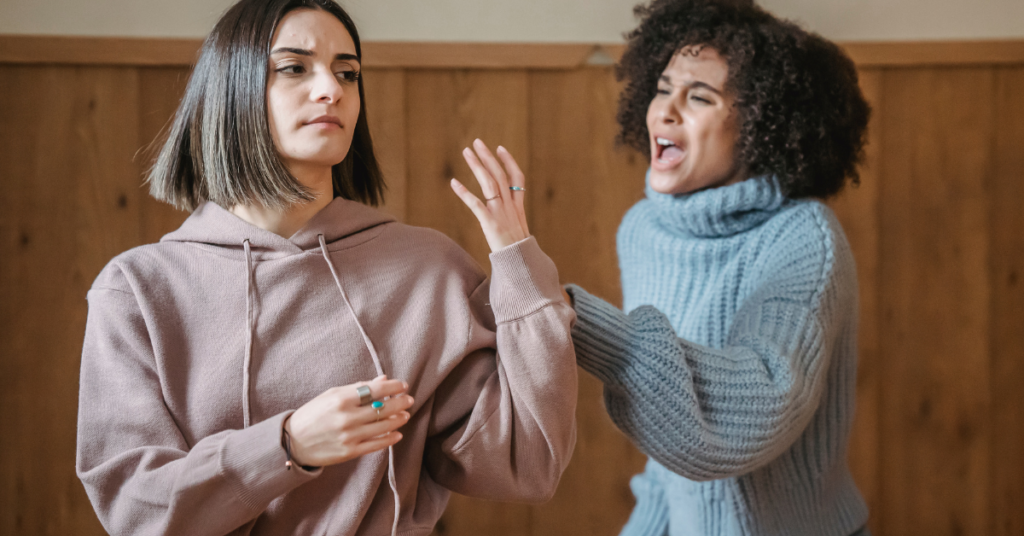 An addict yells at her loved one as she battles addiction while the loved one tries to manage the situation. Counseling for Codependency in Birmingham, AL can help the loved ones of addicts break the cycle.