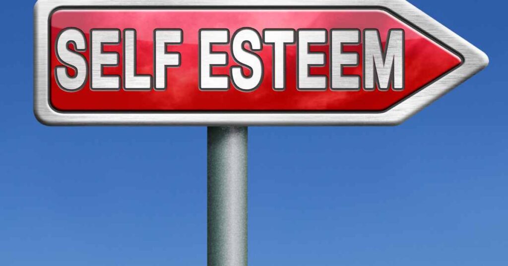 a sign reading self-esteem