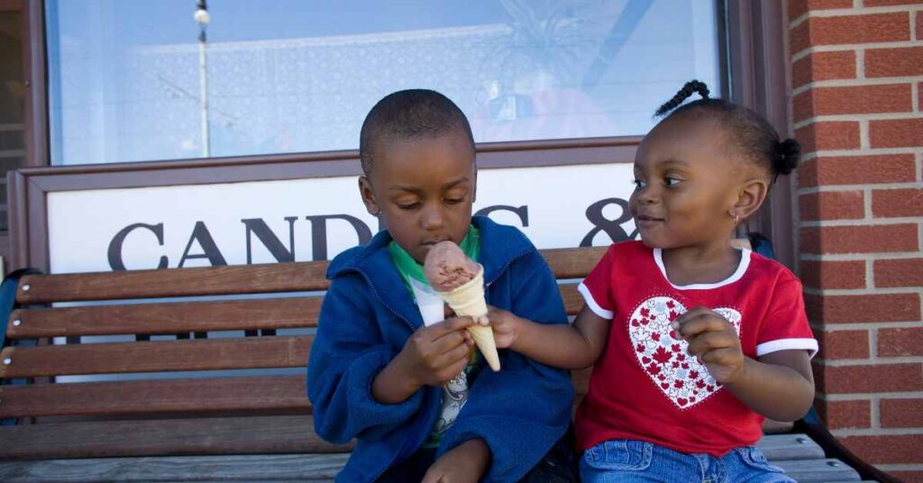 Children sharing ice cream/ Focusing on what they can control/ Reduce anxiety