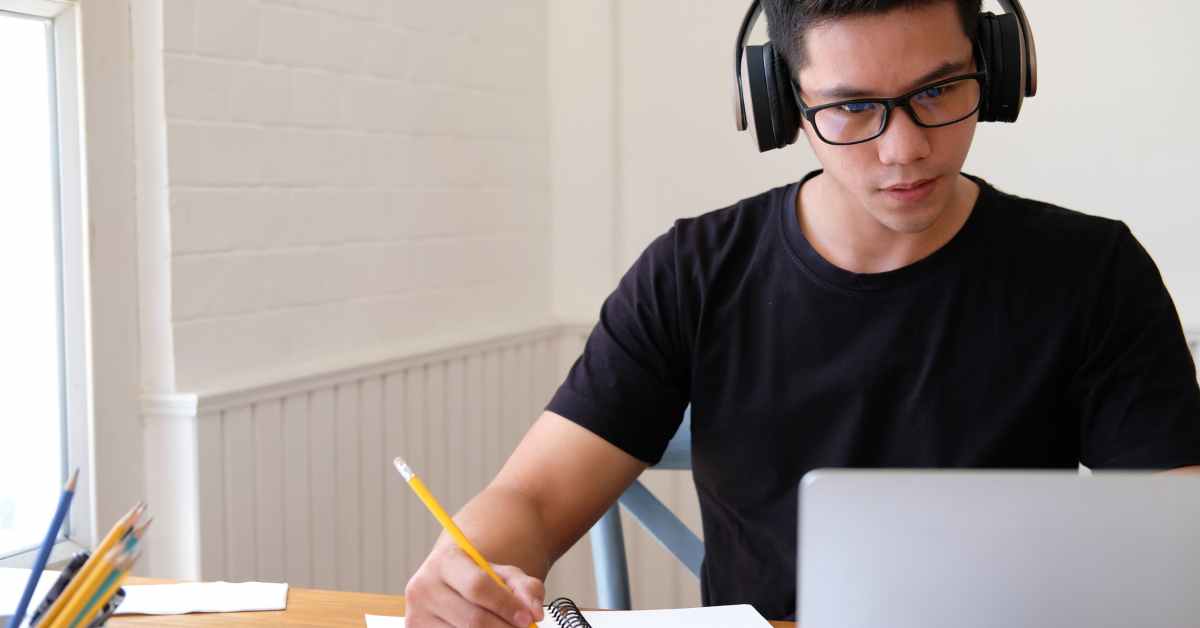 a college student studying